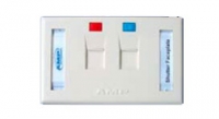 AMP US Style Low Profile Faceplate 2 ports